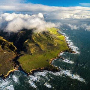 Chris Burkard Instagram - Over the last week, I’ve been filming First Take: Season 2 around my old stomping grounds here in California’s Central Coast... I felt like it’s important to show places that are sometimes overlooked for visiting, especially one that played such a huge part in my career back in the days when I lived in my truck and was borrowing telephoto lenses to shoot surf. Since aerial photography is a passion of mine, I decided to share that perspective with @rachel_jones_ross and we scored one of the best sunsets I’ve seen in years, serving as a reminder of how special & idyllic this little corner of the world can be.