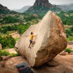 Chris Burkard Instagram - When @chris_sharma went to Hampi, India in 2007 for a bouldering trip, I remember feeling inspired to visit such wild and somewhat unattainable destination filled with exotic creatures and dense jungles. 10 years later, I found myself trekking through those same jungles in Hampi on a shoot for @prana .... hearing the sounds of snakes killing birds & trying to keep my distance from truly aggressive monkeys who watched from above. Setting foot in a such a unique corner of the world felt surreal after being inspired by a climbing film all those years ago but I was truly excited to have an adventure of my own.