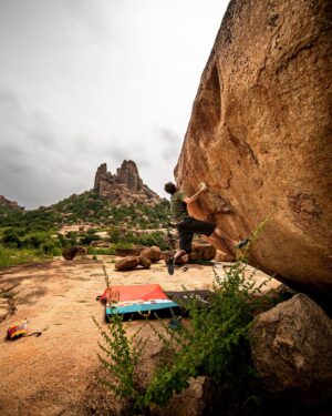 Chris Burkard Instagram - When @chris_sharma went to Hampi, India in 2007 for a bouldering trip, I remember feeling inspired to visit such wild and somewhat unattainable destination filled with exotic creatures and dense jungles. 10 years later, I found myself trekking through those same jungles in Hampi on a shoot for @prana .... hearing the sounds of snakes killing birds & trying to keep my distance from truly aggressive monkeys who watched from above. Setting foot in a such a unique corner of the world felt surreal after being inspired by a climbing film all those years ago but I was truly excited to have an adventure of my own.