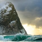 Chris Burkard Instagram - Unstad, Norway I was 26 with my first kid on the way… my wife was almost due and I decided to take one more job shooting surf in Norway before my son came. My life up to that point had been singularly focused on my career - booking back to back jobs around the globe and I hadn’t really taken a moment to look over my shoulder. Knowing it was my last shoot for the next few months, I pushed myself extra hard… spending more time in the icy waters causing frost nip in my hands & nerve damage that I still deal with to this day. There’s a lot more to unpack from this trip but I look back at the images with a palpable memory of my time there and the feeling life would never be the same when I got home