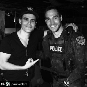 Chris Wood Instagram - Guess who stopped by the #CONTAINMENT set?
・・・
#Repost @paulvedere "Photo cred @julieplec"