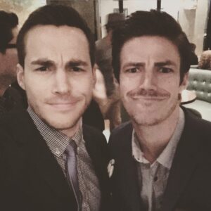 Chris Wood Instagram - Couple-a-goofballs. Elon pride! #CWUpfronts #theFlash #Containment