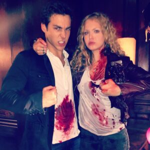 Chris Wood Instagram - We were covered in sticky blood all afternoon for this one. But daaaamn, gurl, red looks GOOD on yuh! @pfhmitchell