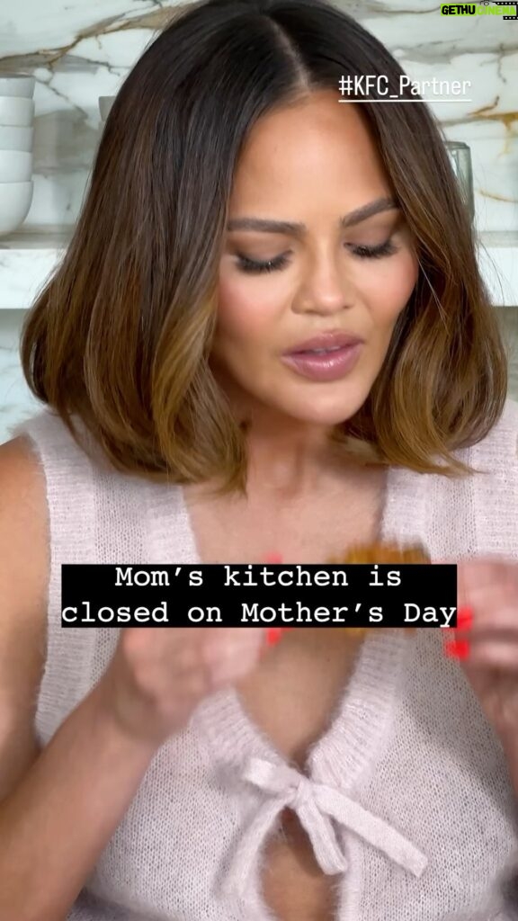 Chrissy Teigen Instagram - Mother’s Day is in 4 Days!!! Drop a shout-out to YOUR Mom in the comments! I’ll read the best ones!! #KFC_Partner