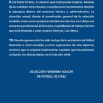 Christiane Endler Instagram - Comunicado oficial del Plantel de fútbol femenino adulto Panamericanos Santiago 2023, ante los hechos ocurridos los últimos días!
