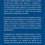 Christiane Endler Instagram - Comunicado oficial del Plantel de fútbol femenino adulto Panamericanos Santiago 2023, ante los hechos ocurridos los últimos días!