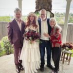 Christina Hendricks Instagram - My mother has Alzheimer’s and was not able to come to New Orleans for our wedding, so we brought the wedding to her yesterday in our backyard. My mother has always been my best friend and there was no way we weren’t going to share our love and celebrate with the biggest supporter and cheerleader in my life. When you are living so in the moment, so in the present, it is so important to have beauty and love and happiness around you. This time we had flower girls and dogs and more wonderful friends join us. @garbage surprised us with a Scottish wedding twist to this ceremony and it was another perfect day. @gillyflowersla made beautiful arrangements inspired by our New Orleans wedding and who wouldn’t want to wear their wedding dress twice!!! @katyakatyalondon @clairepettibone #alzheimers