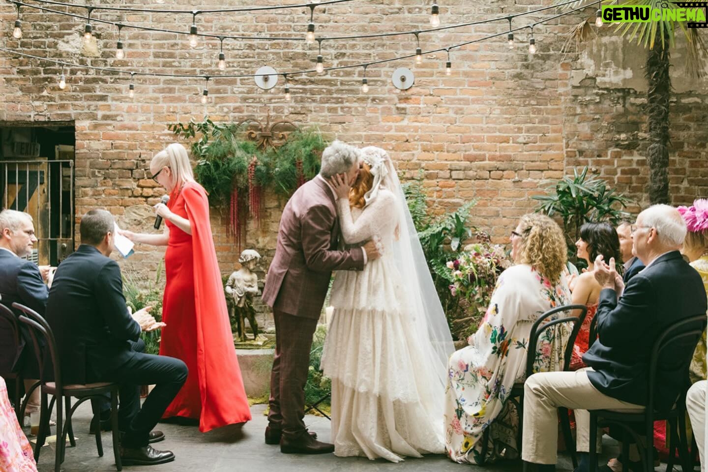 Christina Hendricks Instagram - Thank you @people for your lovely article on our magical wedding. You can see how we are beaming! @katyakatyalondon @napoleonhouseweddings @sharime_kayla @emilysullivanevents @clairepettibone @sberardweddings @steadig @newgroovebrassband @trulyhaute