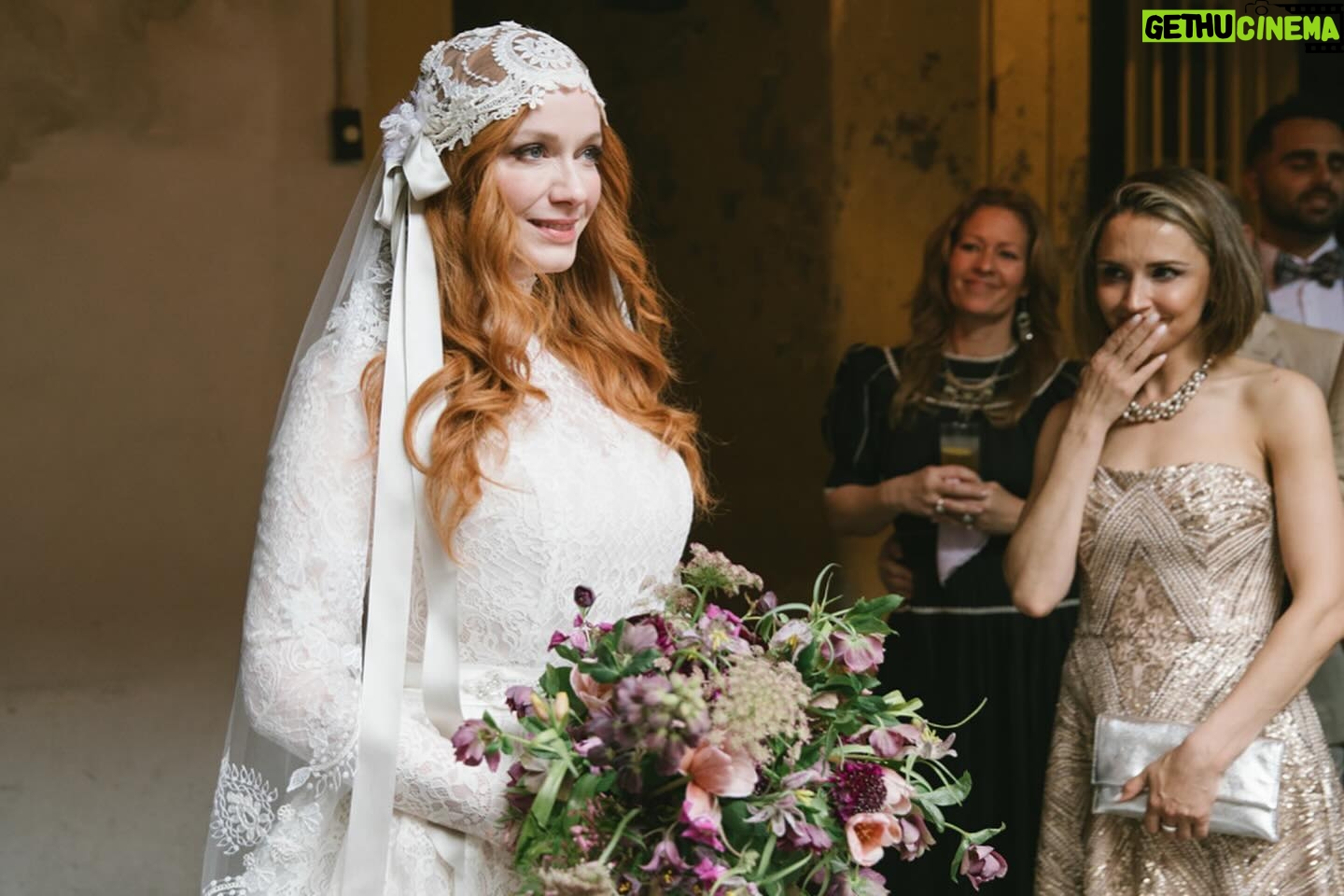Christina Hendricks Instagram - Thank you @people for your lovely article on our magical wedding. You can see how we are beaming! @katyakatyalondon @napoleonhouseweddings @sharime_kayla @emilysullivanevents @clairepettibone @sberardweddings @steadig @newgroovebrassband @trulyhaute