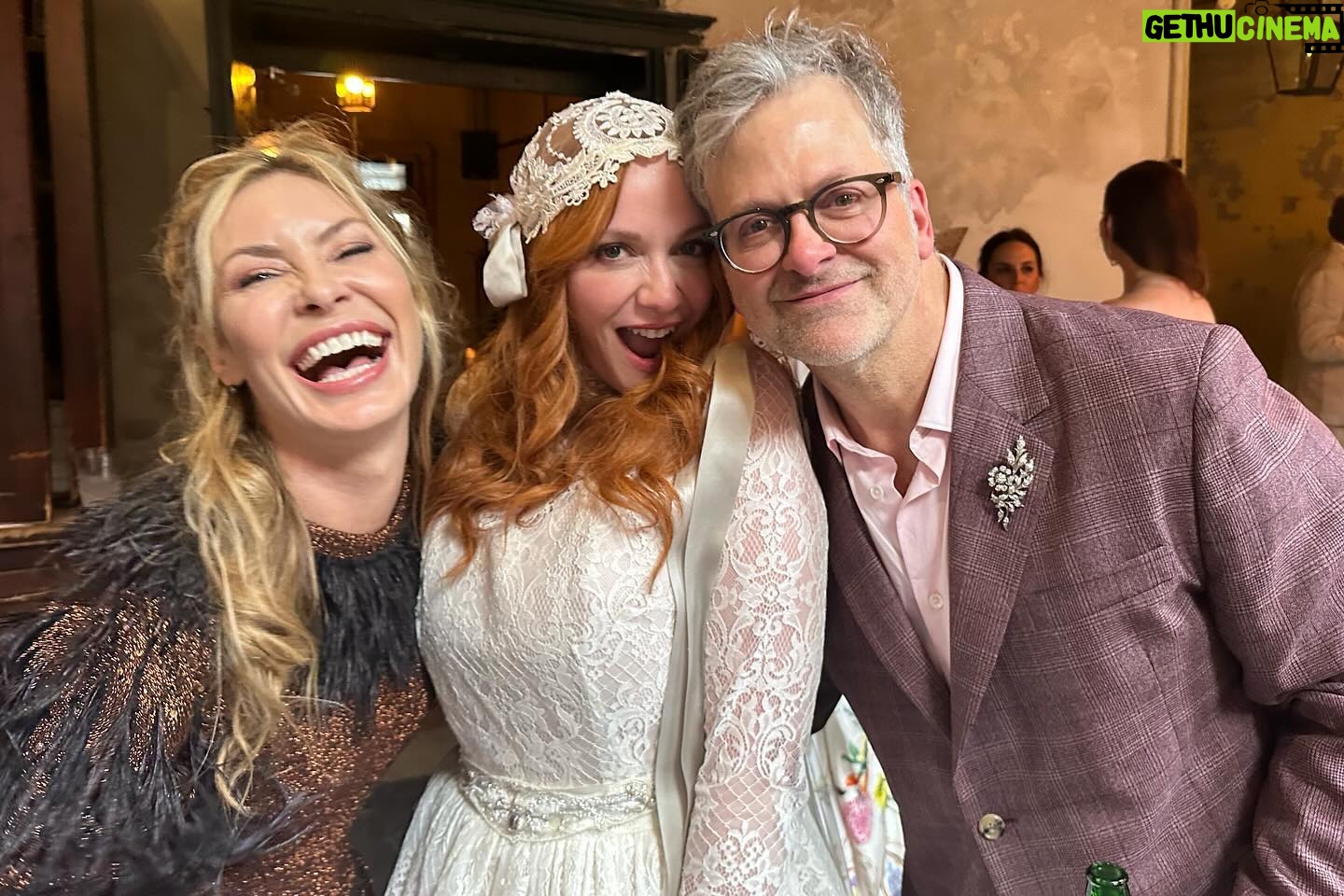 Christina Hendricks Instagram - Thank you @people for your lovely article on our magical wedding. You can see how we are beaming! @katyakatyalondon @napoleonhouseweddings @sharime_kayla @emilysullivanevents @clairepettibone @sberardweddings @steadig @newgroovebrassband @trulyhaute