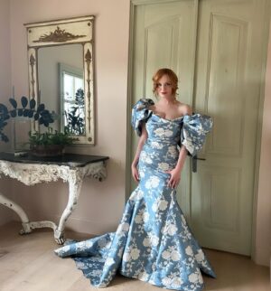 Christina Hendricks Instagram - We started at the unbelievably beautiful property of @soniathouse designed by the exceptional @kenfulk for cocktails and welcoming everyone to New Orleans before we all set out for a little New Orleans French Quarter history with @hottesthelltours . It was especially perfect for those of our friends who were seeing Nola for the first time. Yes, I kept my @csiriano gown on for every second of it! Quite possibly my favorite dress of all time.  My father said being at the Soniat House is like being inside my mind🤗