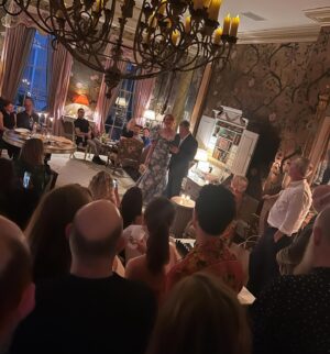 Christina Hendricks Instagram - We started at the unbelievably beautiful property of @soniathouse designed by the exceptional @kenfulk for cocktails and welcoming everyone to New Orleans before we all set out for a little New Orleans French Quarter history with @hottesthelltours . It was especially perfect for those of our friends who were seeing Nola for the first time. Yes, I kept my @csiriano gown on for every second of it! Quite possibly my favorite dress of all time.  My father said being at the Soniat House is like being inside my mind🤗