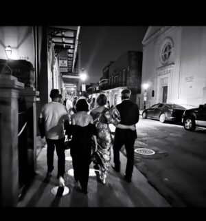Christina Hendricks Instagram - We started at the unbelievably beautiful property of @soniathouse designed by the exceptional @kenfulk for cocktails and welcoming everyone to New Orleans before we all set out for a little New Orleans French Quarter history with @hottesthelltours . It was especially perfect for those of our friends who were seeing Nola for the first time. Yes, I kept my @csiriano gown on for every second of it! Quite possibly my favorite dress of all time.  My father said being at the Soniat House is like being inside my mind🤗