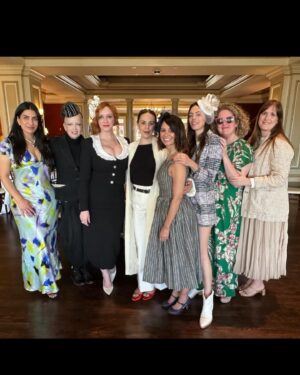 Christina Hendricks Instagram - My beautiful friends threw this gorgeous tea , you know I love a tea, last week to kick off the wedding celebrations. It was such a happy day. A sweet day. Thank you @tamaramello and @lawrensample for everything and each one of you for being there for laughs and tiny tiny little sandwiches! #weddingtea #hightea