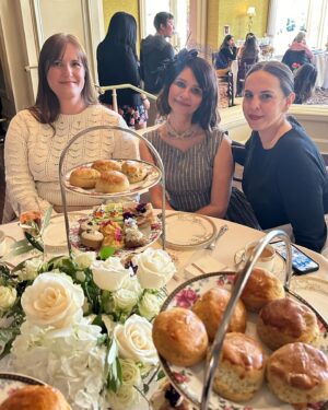 Christina Hendricks Instagram - My beautiful friends threw this gorgeous tea , you know I love a tea, last week to kick off the wedding celebrations. It was such a happy day. A sweet day. Thank you @tamaramello and @lawrensample for everything and each one of you for being there for laughs and tiny tiny little sandwiches! #weddingtea #hightea