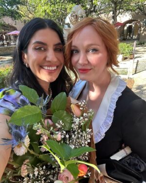 Christina Hendricks Instagram - My beautiful friends threw this gorgeous tea , you know I love a tea, last week to kick off the wedding celebrations. It was such a happy day. A sweet day. Thank you @tamaramello and @lawrensample for everything and each one of you for being there for laughs and tiny tiny little sandwiches! #weddingtea #hightea