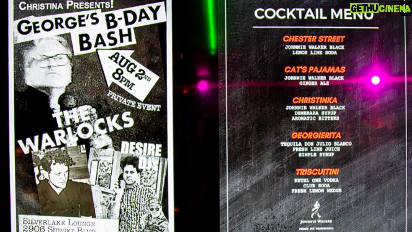 Christina Hendricks Instagram - I got to throw @steadig his absolute dream birthday party and it brought tears to my eyes seeing how happy he was rocking the night away to @thewarlocks his favorite band and @desire_musicofficial his favorite DJ . Thank you @housewithapool and @thesilverlakelounge for all your amazing help! It was a night we’ll NEVER forget. I can’t top this, so, George, don’t expect this every year!!! 😂🤣😘 I love you . Dang! Instagram won’t let me tag everyone