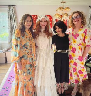 Christina Hendricks Instagram - My mother has Alzheimer’s and was not able to come to New Orleans for our wedding, so we brought the wedding to her yesterday in our backyard. My mother has always been my best friend and there was no way we weren’t going to share our love and celebrate with the biggest supporter and cheerleader in my life. When you are living so in the moment, so in the present, it is so important to have beauty and love and happiness around you. This time we had flower girls and dogs and more wonderful friends join us. @garbage surprised us with a Scottish wedding twist to this ceremony and it was another perfect day. @gillyflowersla made beautiful arrangements inspired by our New Orleans wedding and who wouldn’t want to wear their wedding dress twice!!! @katyakatyalondon @clairepettibone #alzheimers