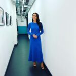 Christine Lampard Instagram - We were back this morning @lorraine after England’s victory yesterday! See you tomorrow again at 9am 💙 dress by @topshop @asos