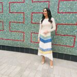 Christine Lampard Instagram - Another Loose day for me! @loosewomen 💙 top from @zara skirt from @insidejigsaw @mothershoppers 🩵
