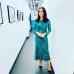 Christine Lampard Instagram - @lorraine look for a Wednesday! Dress from @zara 💚