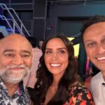 Christine Lampard Instagram - Happy Friday! Back with more @lorraine next Wednesday. Big thanks to @chrisbisson and @bhaskerpatel for coming in to chat the day after poor Rishi is found lifeless at the bottom of the stairs 💔 #emmerdale @emmerdale Dress from @rixo 🌺