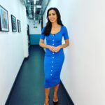 Christine Lampard Instagram - Back on @lorraine for the last week of Easter holidays 🐣 see you tomorrow at 9am 💙 dress from @veryuk @michkeegan