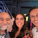 Christine Lampard Instagram - Happy Friday! Back with more @lorraine next Wednesday. Big thanks to @chrisbisson and @bhaskerpatel for coming in to chat the day after poor Rishi is found lifeless at the bottom of the stairs 💔 #emmerdale @emmerdale Dress from @rixo 🌺