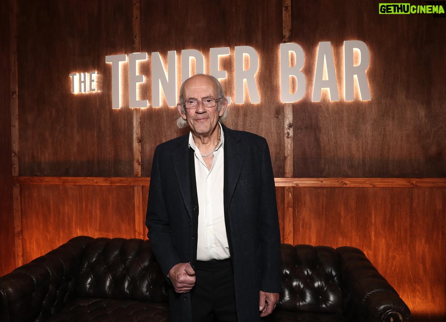 Christopher Lloyd Instagram - Incredible night celebrating the LA premiere of The Tender Bar. I can’t say enough about how wonderful this experience has been. From director George Clooney, to the wonderful cast & crew, and to everyone who made this film possible. Thank you so much! Cheers Christopher Lloyd