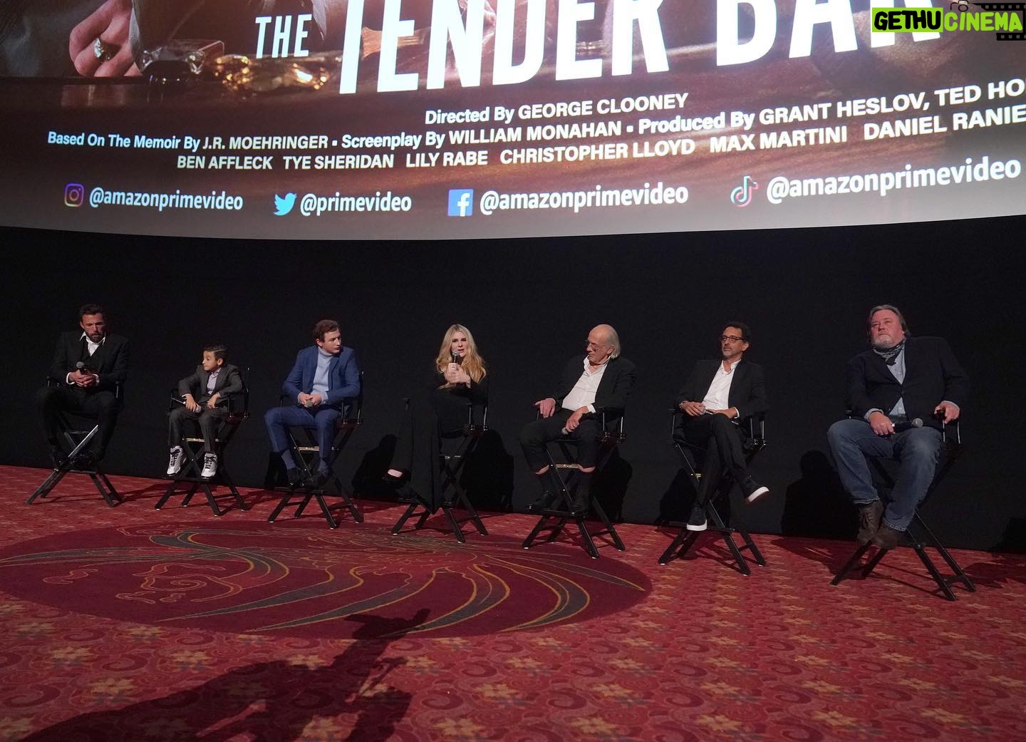 Christopher Lloyd Instagram - Incredible night celebrating the LA premiere of The Tender Bar. I can’t say enough about how wonderful this experience has been. From director George Clooney, to the wonderful cast & crew, and to everyone who made this film possible. Thank you so much! Cheers Christopher Lloyd