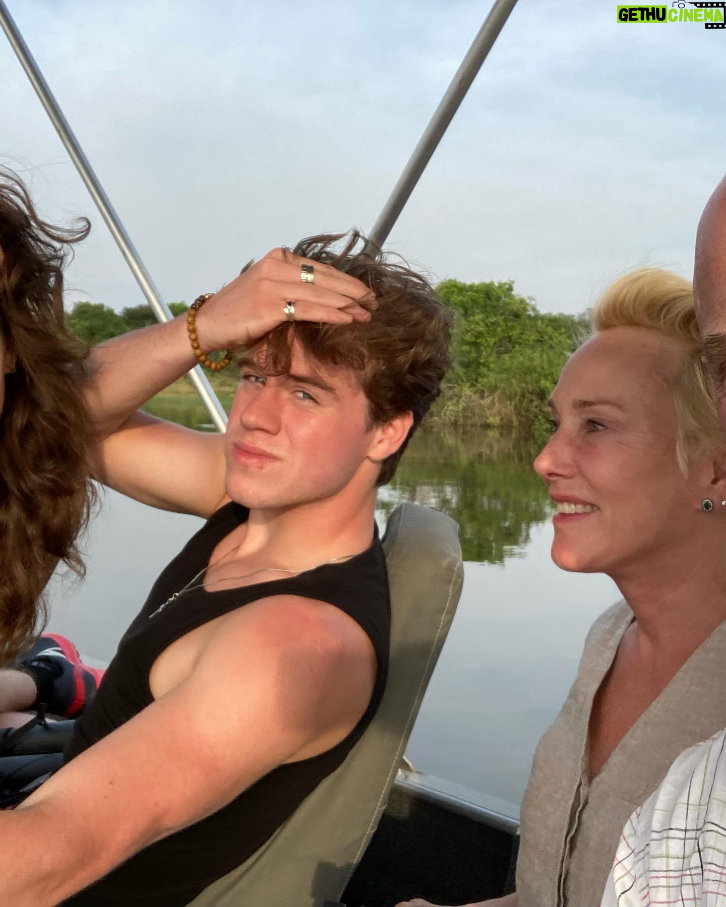 Christopher Meloni Instagram - This bull elephant was “in must”- ready to mate with 40x the testosterone as usual. Hippos were bored, the birds were skinny, the rhinos critically endangered and magnificent, family in awe- don’t let ‘em tell ya it ain’t “happening” in Kearney Nebraska! Sure it was dangerous at times but o had my trusty bow and arrow at the ready! #BullseyeEveryTime #spokaneTmrw Thx to the navigation crew @bravocharlieexpeditions @sophiaemeloni @dante_melonii @sherman.meloni