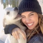 Christy Carlson Romano Instagram - Cold Weather Fashion Show with Baby Bear! #ImBabyBear #ad @petsmart #petsmartpartner #animallover #puppy #goldenretriever #puppylove #doglover #dogoutfit