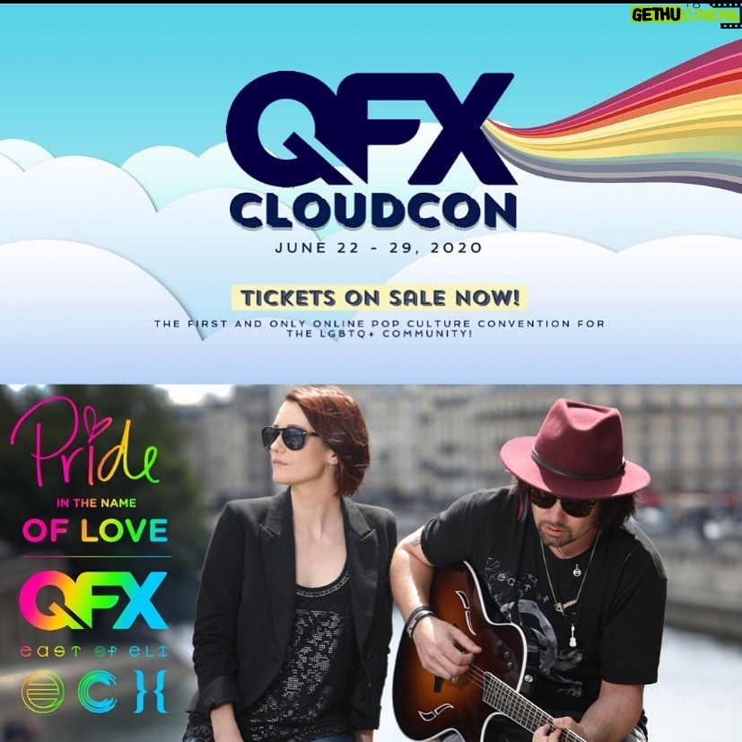 Chyler Leigh Instagram - FRIENDS... do not miss this!! @eastofeli & I have joined forces with @qfxevents for QFXCloudCon with a powerful storytellers concert, proceeds going towards @trevorproject to support & celebrate #pride 🏳️🌈 Join us and our whole @createchange.me team for an incredible hour of music, some encouragement and inspiration. #Here4You