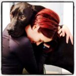 Chyler Leigh Instagram - In the wake of a turbulent week... Love is always the best medicine. This is Drift. Drift is my friend. He came up to me the other night and insisted on this hug. He knew I needed one. And I accepted. Accept love when you need it, Friends. You deserve to be valued and treated with respect and we all need a shoulder to lean on sometimes. Thank you @christophrwood for introducing me to this (not so) little gentleman and bringing him to our home on set. I do love him so. (Don’t know if me or #AlexDanvers needed this more) #puppylove #evenabadassneedsahug