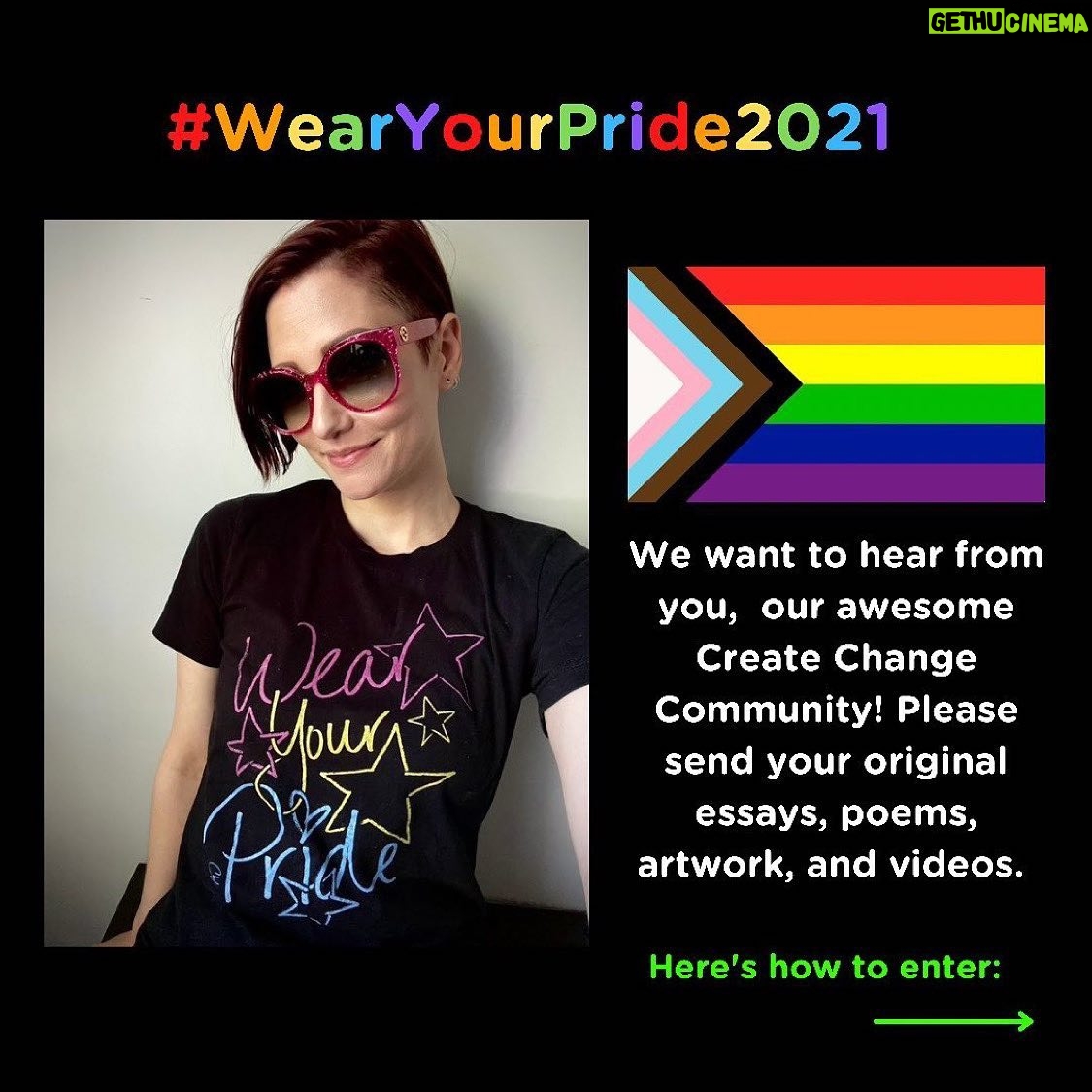 Chyler Leigh Instagram - Repost from @createchange.meβ¦ Hi friends! One of our favorite things to do at Create Change is highlight the talents of our community. We believe that social creativity can lead to social healing, so we hope youβll consider sharing an essay, poem, artwork or video submission for #WearYourPride 2021! We want to hear from you. β€οΈπ§‘πππππ€π€ #createchange #loveislove #representationmatters #lgbtqiapride #motivationmonday