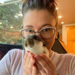 Chyler Leigh Instagram - “I shall call him Squishy and he shall be mine and he shall be my Squishy.” I love our lil #XiaoConquererOfDemons - he looks quite menacing, don’t you think? #bunnylove ❤️🐰