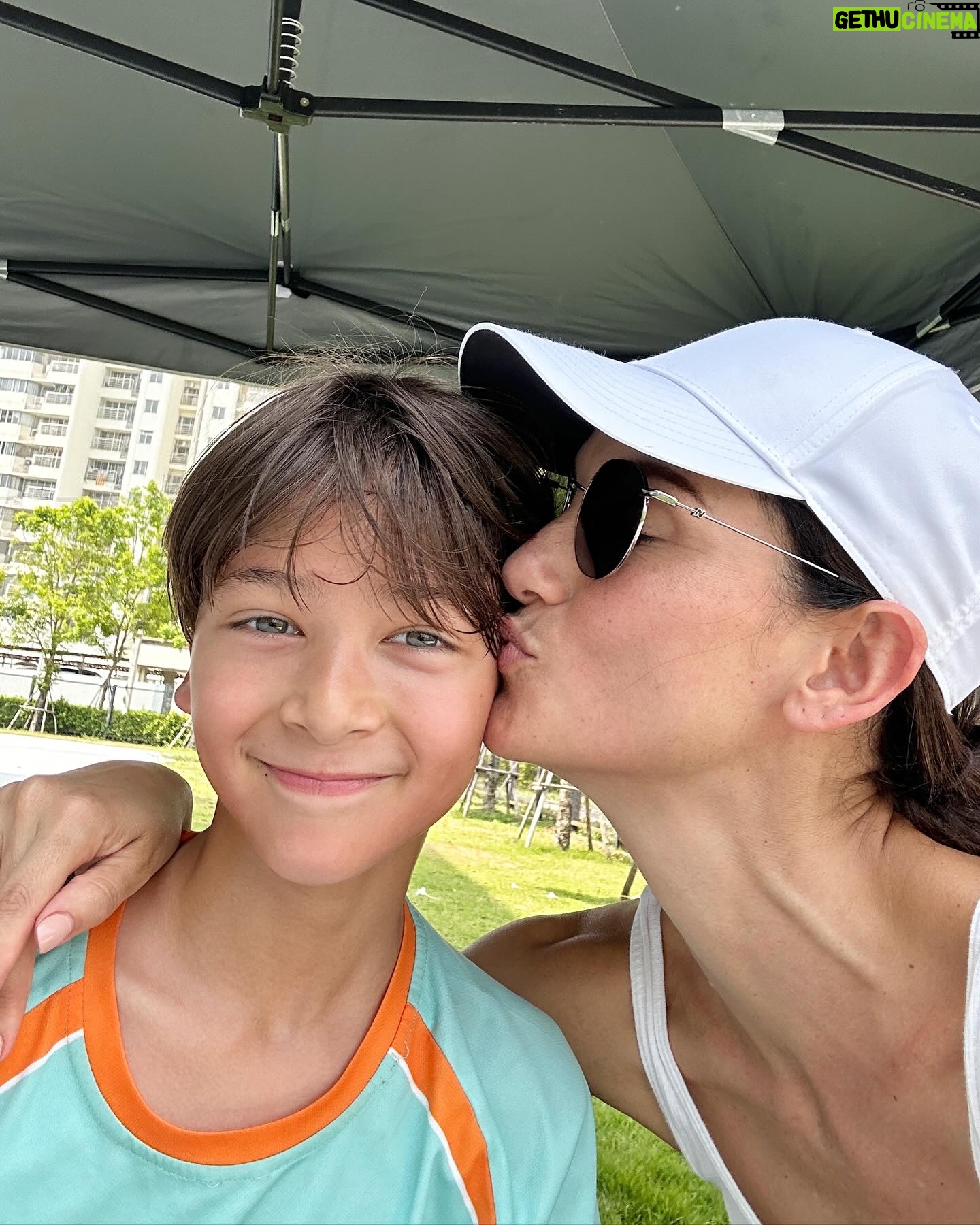 Cindy Sirinya Bishop Instagram - Soccer Mom on duty! So proud of my little guy and his team today for bringing home the first trophy of the football season! The @wellingtoncollegebangkok team played their best so far (no easy feat in this heat!) Well deserved win! π Meanwhile this mama is staying hydrated and fresh with @theayalife sparkling turmeric drink. Highly recommended for natural energy boost and a little bit of sunshine every day βοΈ #soccermom #momlife #cheersquad #mylittleguy #football #wcib #footballtournament #champions #hydrate #turmeric