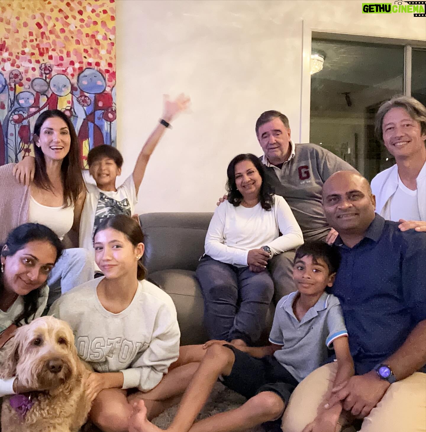 Cindy Sirinya Bishop Instagram - Together again with our Melbourne fam bam! We finally made it over to your side of the pond. All settled in, cozy and looking forward to making some lovely memories. ❤️ #melbourne #familytrip #buddy #labradoodle #homesweethome