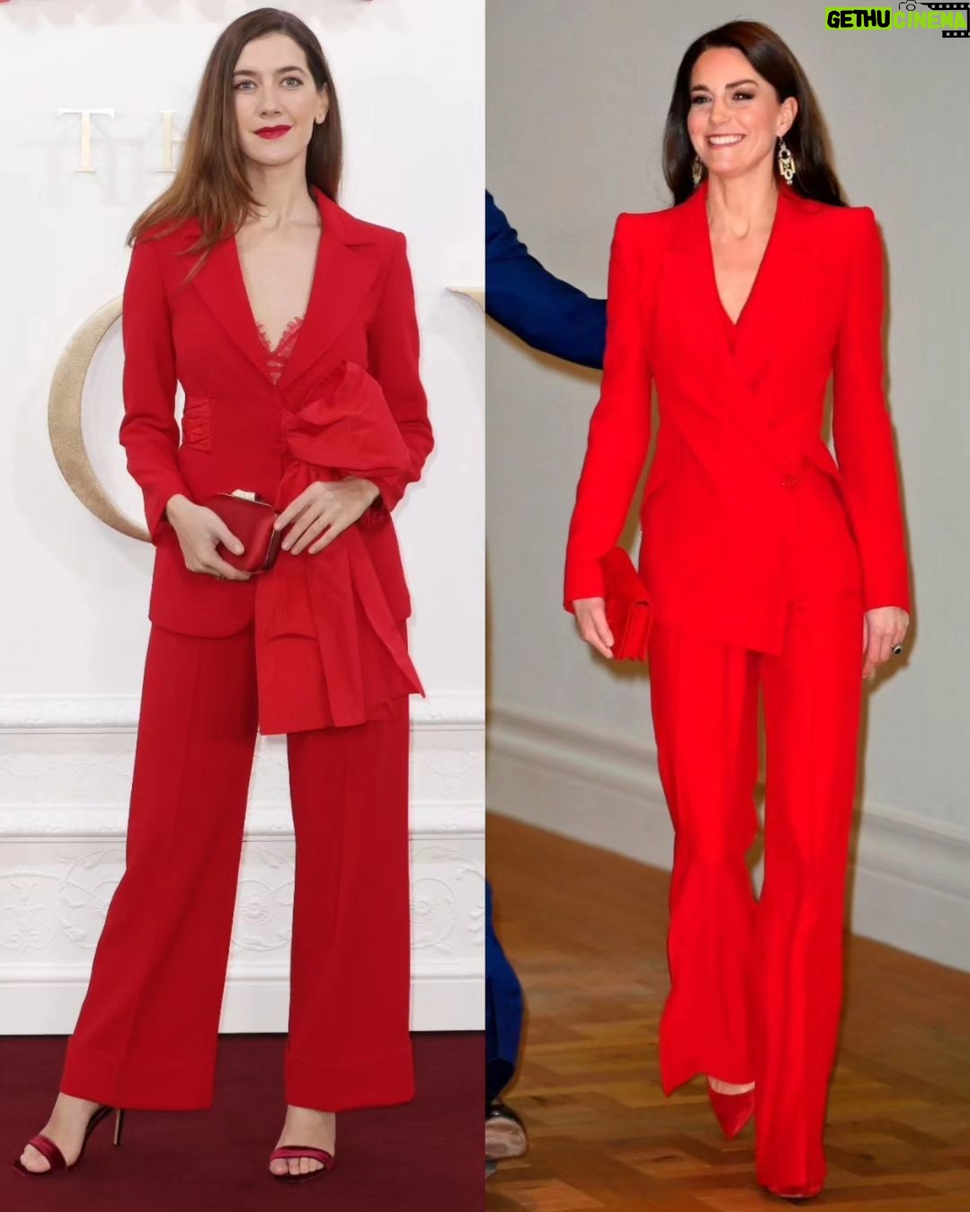 Clara Alonso Instagram - De rojo para la premiere mundial de #TheCrown en Londres💥 2. Un resúmen del evento. Lo que me gustó fue ver los vestuarios/arte de la serie en vivo. 5. Si hubiese nacido en Inglaterra 7 años después, quizás podría haber hecho de Kate Middleton, ¿no? Gracias @chenetflix y @netflixlat por este viaje de película. "The crown" por siempre en mi corazón.