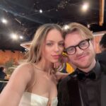 Claudia Sulewski Instagram - golden globes🤍✨✨ styled by @jaredellner wearing @bevza & @martinkatzjewels