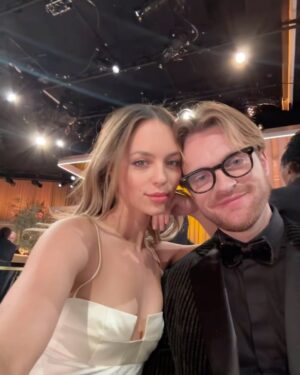 Claudia Sulewski Instagram - golden globes🤍✨✨ 

styled by @jaredellner 
wearing @bevza & @martinkatzjewels