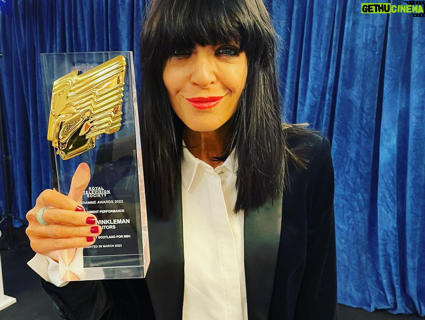 Claudia Winkleman Instagram - Thank you thank you to the judges. Two @royaltelevisionsociety awards. We are incredibly grateful and ridiculously happy. @bbc @studiolambert