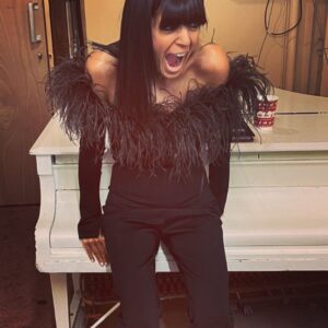 Claudia Winkleman Instagram - Feathers. Flares. Full body corset. It’s Blackpool. @sineadmckeefry @debbiedannell @amyhair4 @gracelanestudio