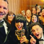 Claudia Winkleman Instagram - Thank you @bafta. I’ll never get over it. And thank you so much @luxury.family.affair for the extraordinary jacket and @Foundrae for lending me the necklace of necklaces. Night night xx
