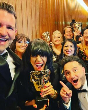 Claudia Winkleman Instagram - Thank you @bafta. I’ll never get over it.

And thank you so much @luxury.family.affair for the extraordinary jacket and @Foundrae for lending me the necklace of necklaces.

Night night xx
