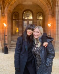 Claudia Winkleman Instagram - Just before tonight - a small word about the extraordinary people who make The Traitors. Every single person who works on the show is completely magnificent. Production / crew / directors / runners / editors - they’re all knockout. This is my producer, my “person” and she’s simply a genius. Meet Sarah. ❤️ @studiolambert @bbcone @sarahfay19