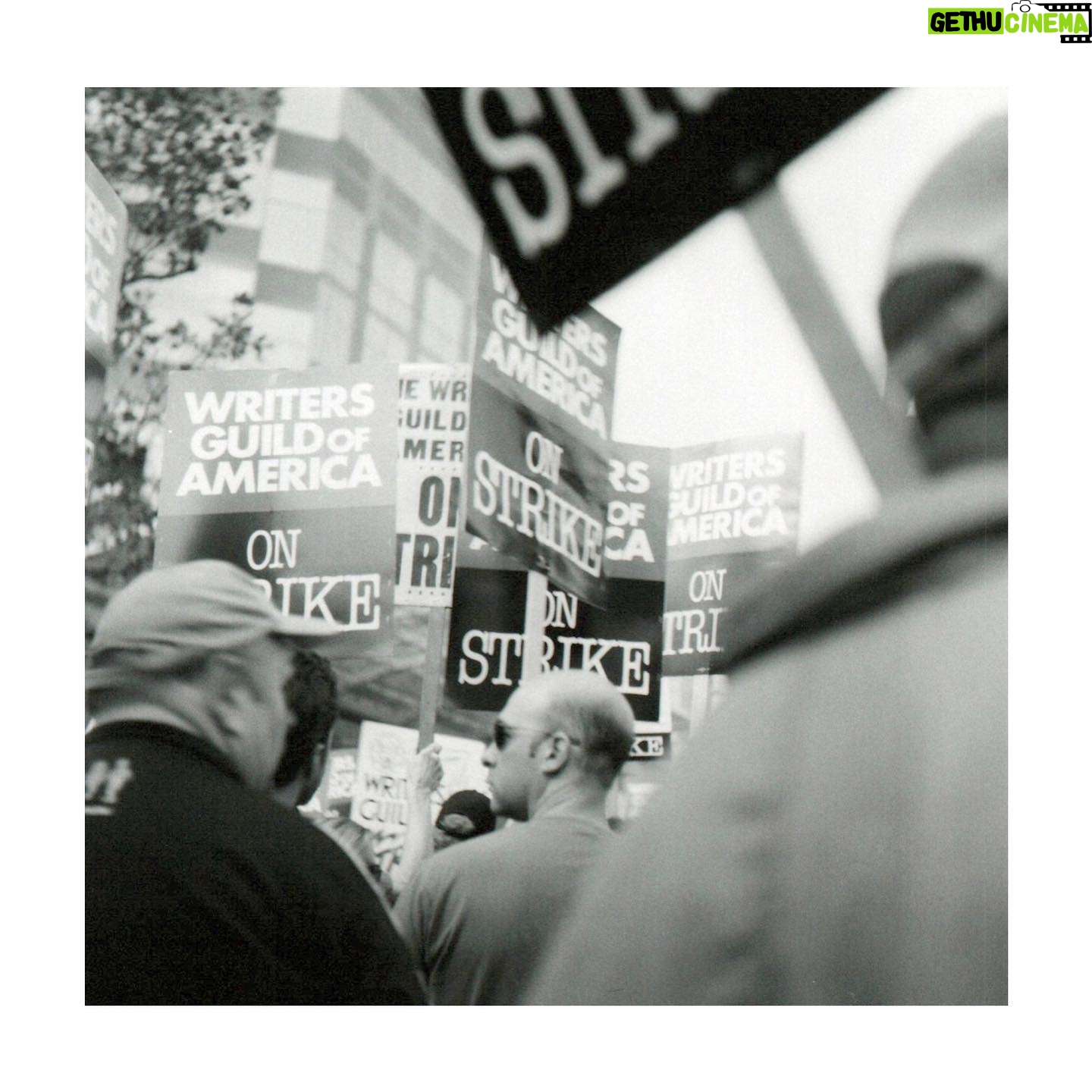 Cobie Smulders Instagram - The first two of these pictures were from the WGA strike in 2007. The last two are from the WGA and SAG/AFTRA strike happening now. Both on the FOX lot. Still looking for a fair deal. #sagaftrastrong @sagaftra