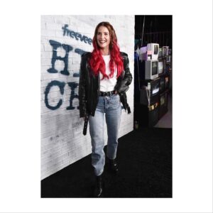 Cobie Smulders Instagram - You ask for a 90s theme. We deliver.  Throwback fun times with family on screen and off♥️. @highschoolonfreevee 

Raging Red Hair for the night: @robertvetica  Makeup: @jostrettell 
Styling: @mollyddickson 
@BLKdnm @versace @sydneyevan