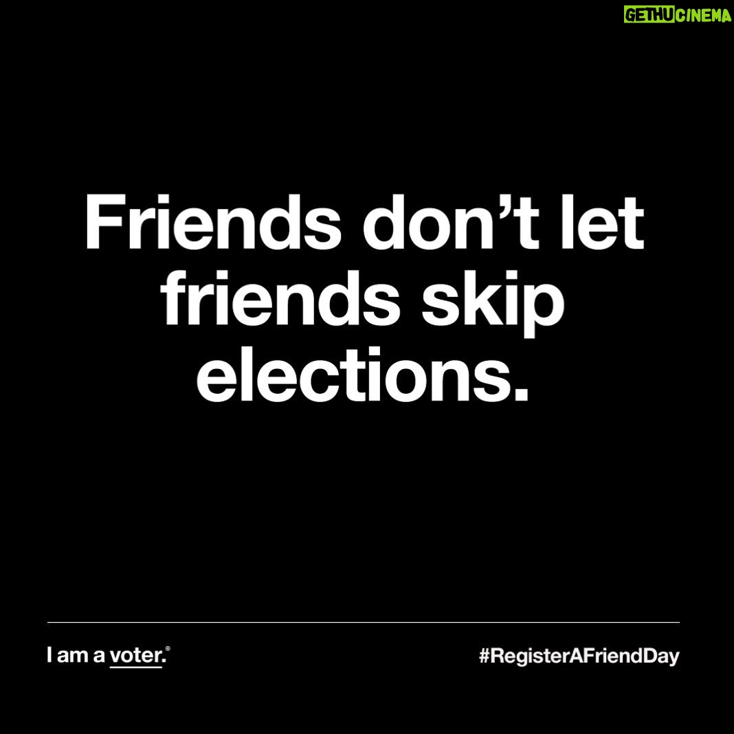 Cobie Smulders Instagram - Happy national voter registration day!!!Friends don't let friends skip elections. Text FRIENDS to 26797 to make sure you are registered to vote. And tag your friends below to remind them to check their registration too. #RegisterAFriendDay #NationalVoterRegistrationDay @iamavoter 💕