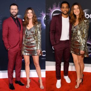 Cobie Smulders Instagram - Free amazing concert last night with some studs in Maroon!!! #ama *sorry correction Dusty Rose and Cabernet.
Hair (oh so much of it): @robertvetica 
Makeup and babysitting: @jostrettell 
Shiny Styling: @erinwalshnyc 👗: @dundasworld 👠: @jimmychoo 💎: @tiffanyandco